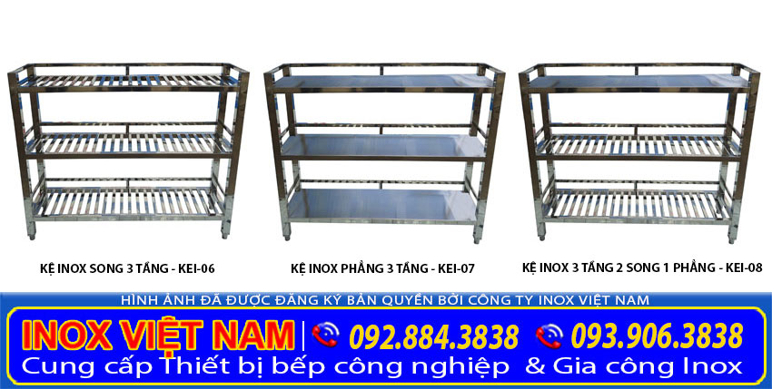 kệ bếp inox 3 tầng